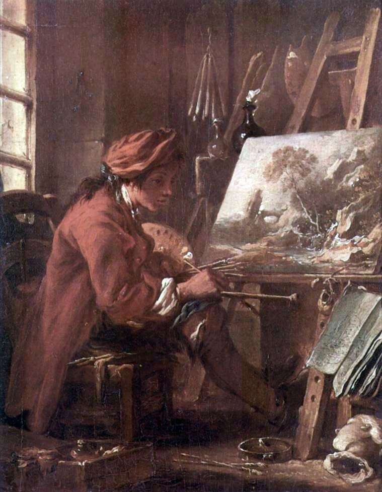The artist in his studio by Francois Boucher