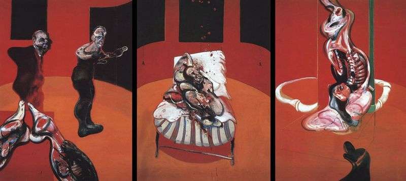 Three sketches of figures at the Crucifixion by Francis Bacon