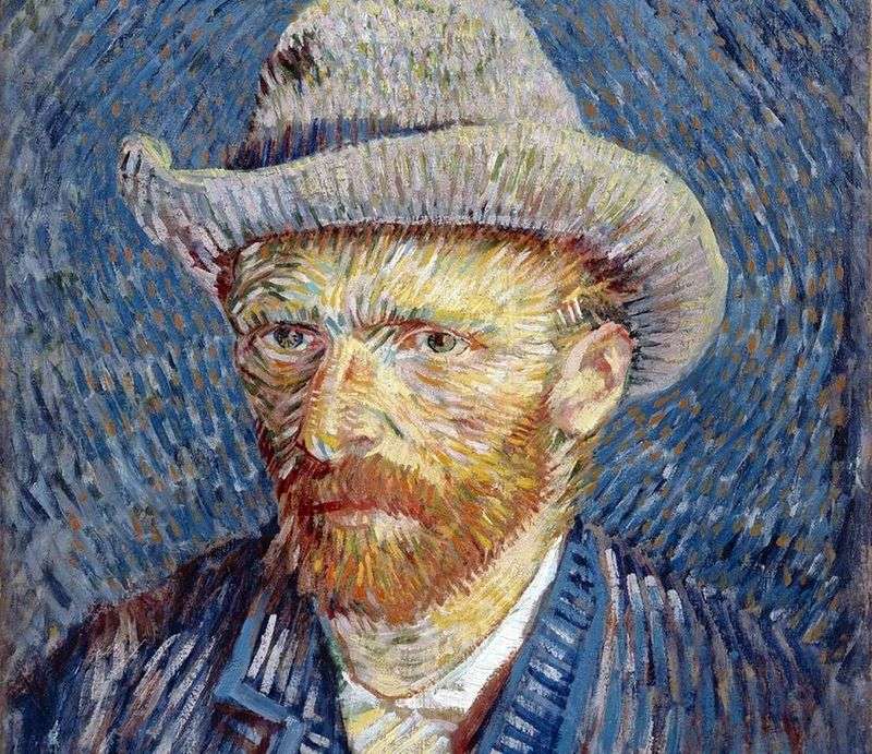 Self portrait in a gray felt hat III by Vincent Van Gogh