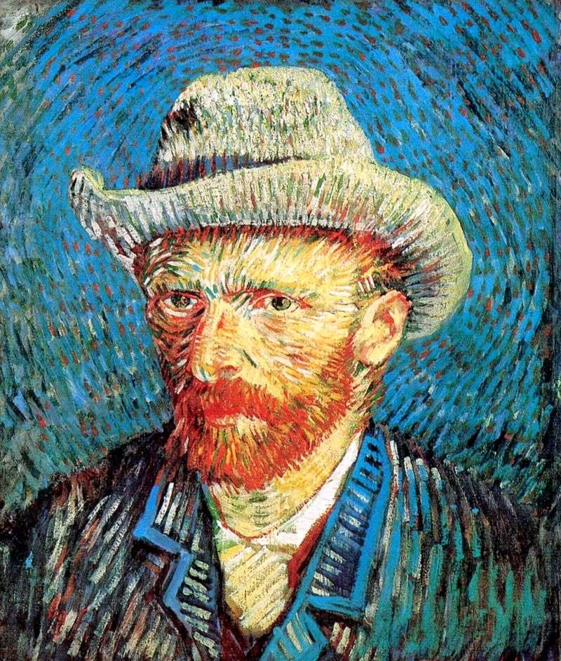 Self portrait in a felt hat by Vincent Van Gogh