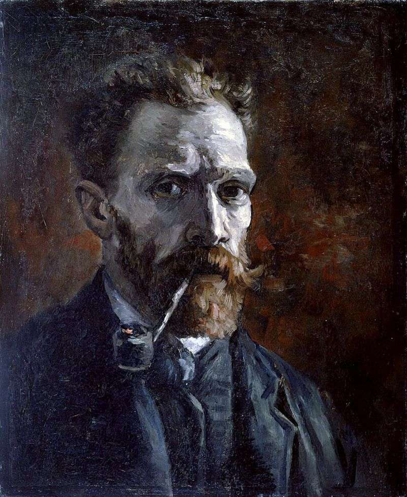 Self portrait with a pipe by Vincent Van Gogh