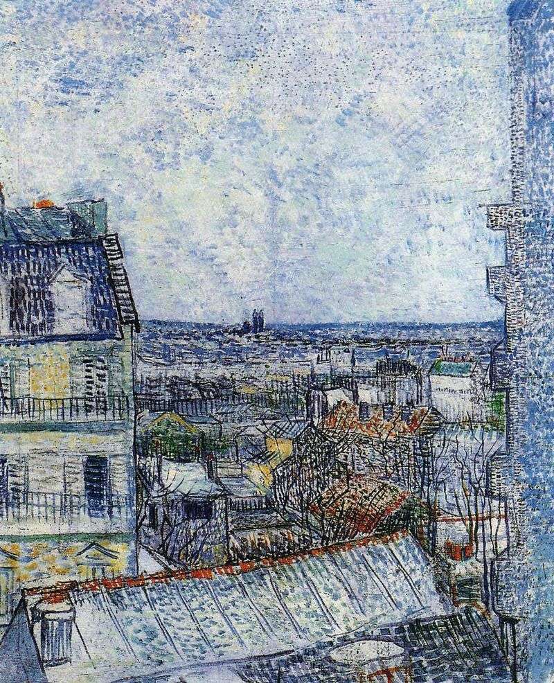 View of Paris from Vincents Room at Rue Lepic II by Vincent Van Gogh