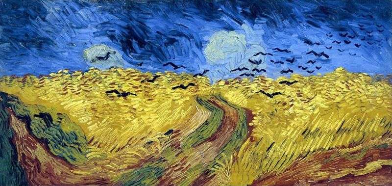 Crows in a wheat field (Wheat field with crows) by Vincent Van Gogh