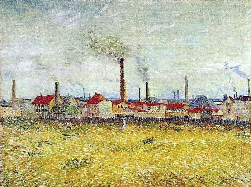 The plants in Asnier, a view from the outskirts of de Clichy by Vincent Van Gogh