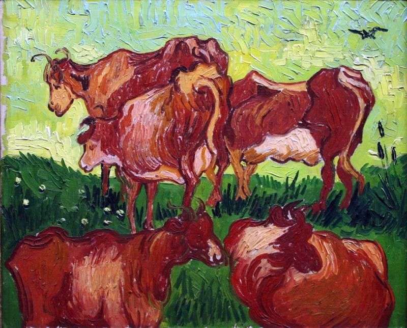 Cows (after Jordaens) by Vincent Van Gogh