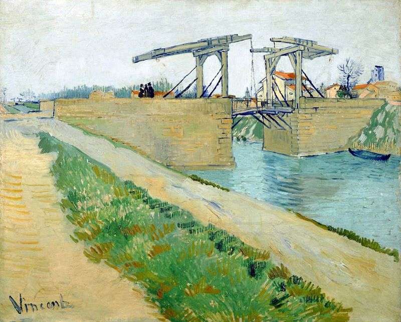 The Langlois Bridge in Arles and the road along the canal by Vincent Van Gogh