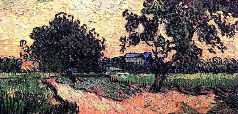 Landscape with Chateau Over at sunset by Vincent Van Gogh