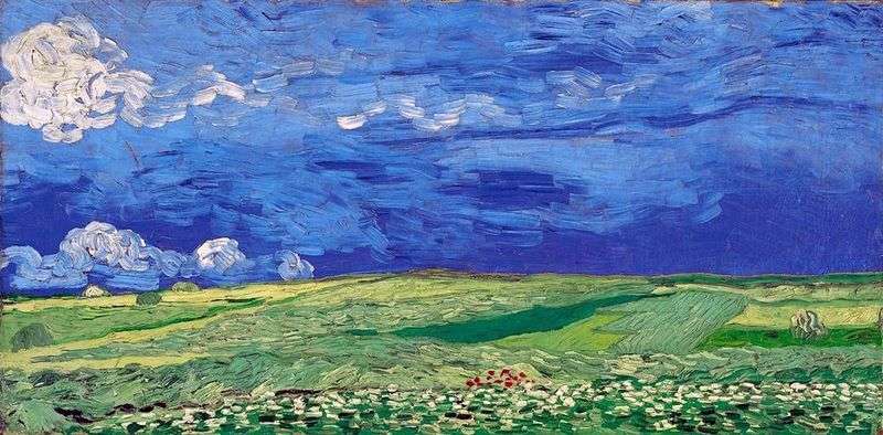 Wheatfield under a cloudy sky by Vincent Van Gogh