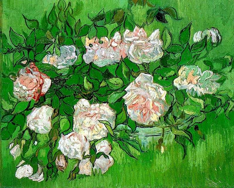 Pink roses by Vincent Van Gogh