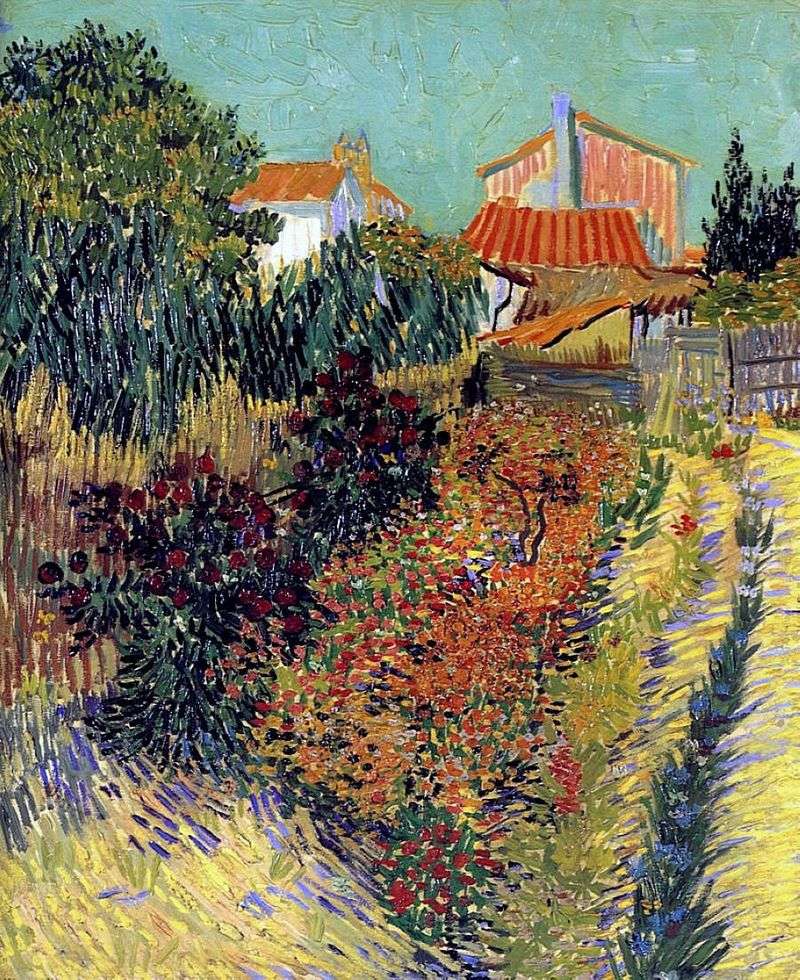 The garden behind the house by Vincent Van Gogh