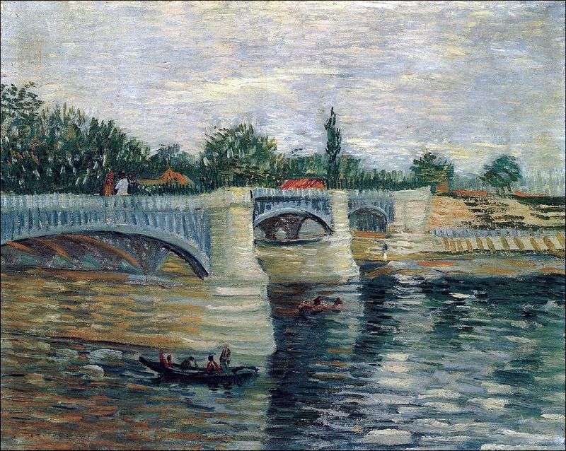 Seine with Pontoon Bridge Grand Jet by Vincent Van Gogh