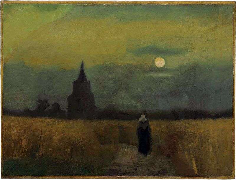 The old tower among the fields by Vincent Van Gogh