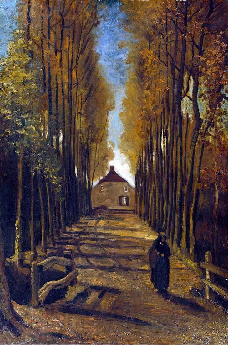 Poplar Alley in Autumn by Vincent Van Gogh