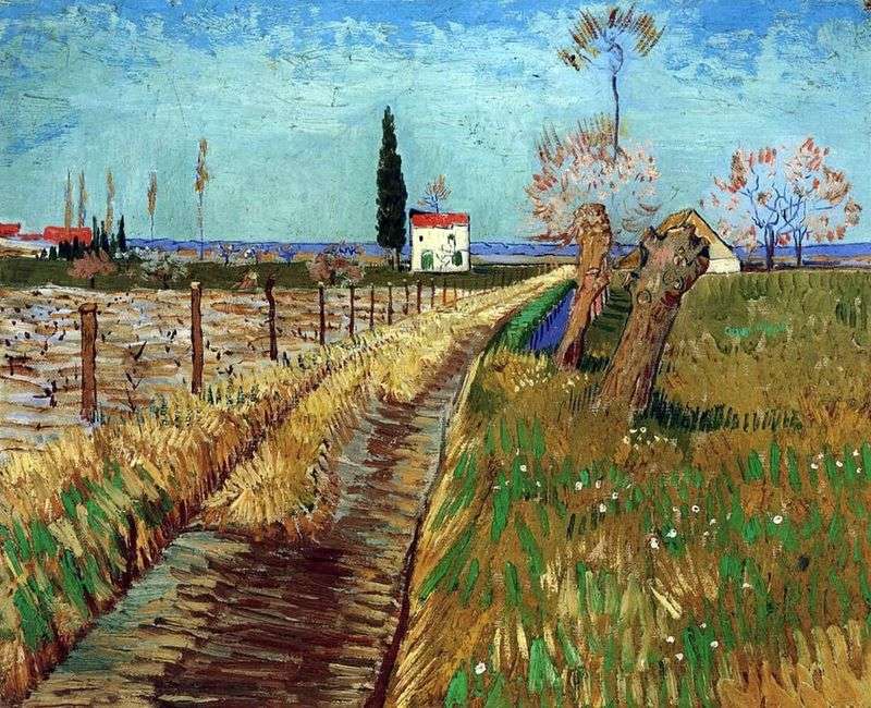 A path in a field in willows by Vincent Van Gogh
