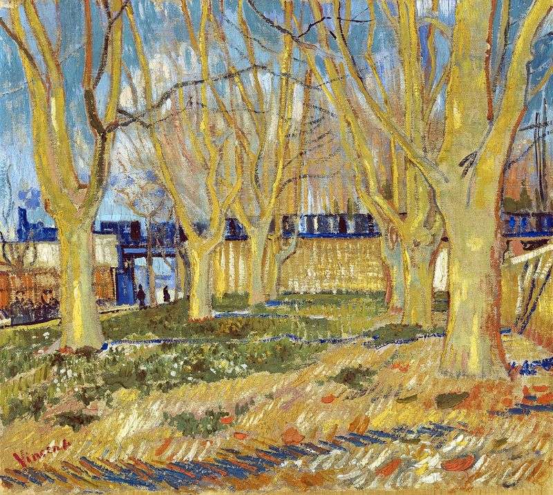 Street with plane trees near Arley station by Vincent Van Gogh