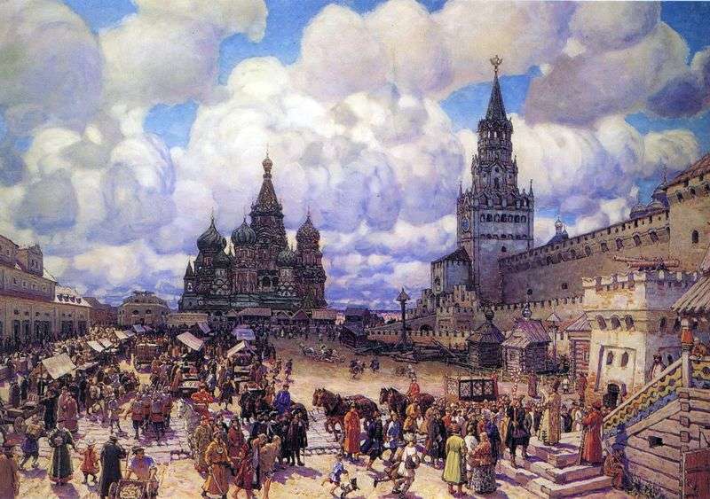 Red Square in the second half of the XVII century by Apollinarius Vasnetsov