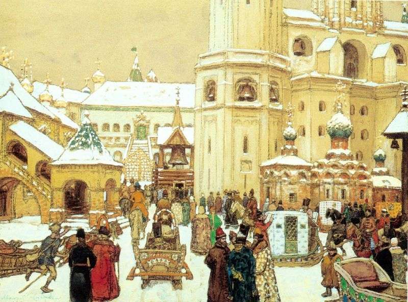 The Square of Ivan the Great in the Kremlin. XVII century by Apollinarius Vasnetsov