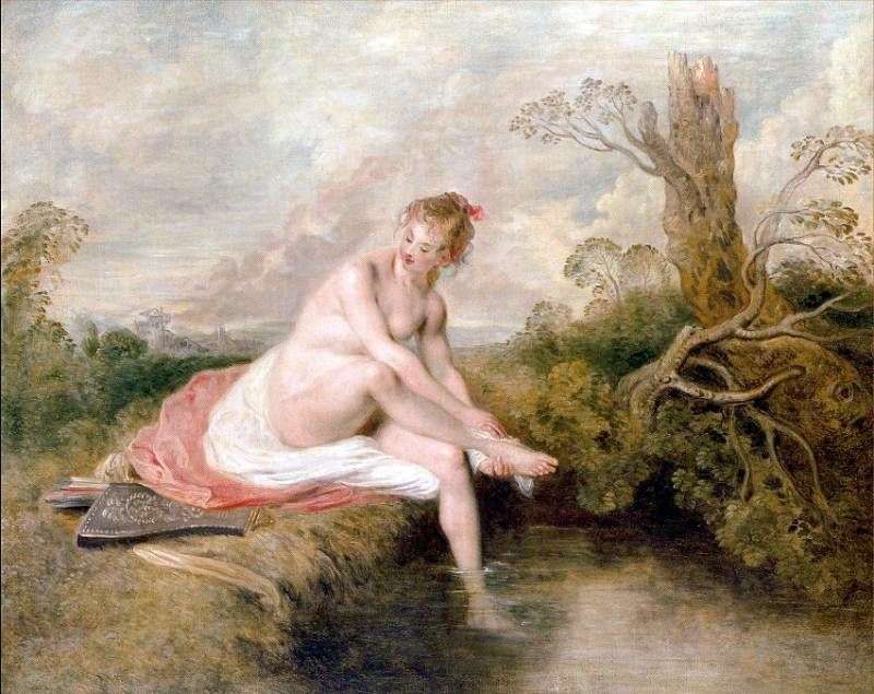 Diana by the stream by Jean Antoine Watteau