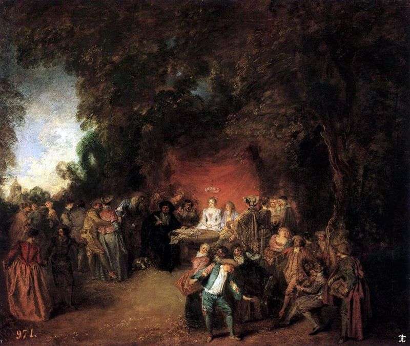 Conclusion of the marriage contract by Jean Antoine Watteau