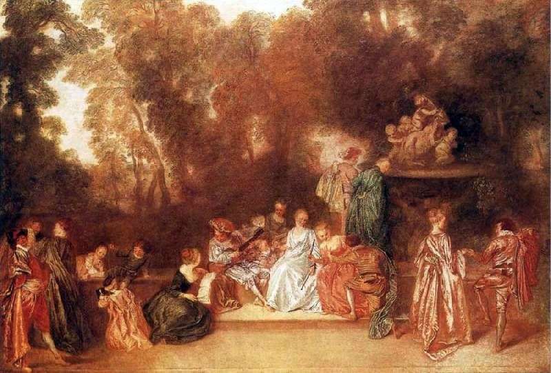 Stone viewers by Jean Antoine Watteau