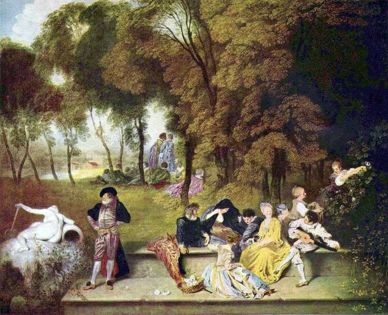 A company in the bosom of nature by Jean Antoine Watteau