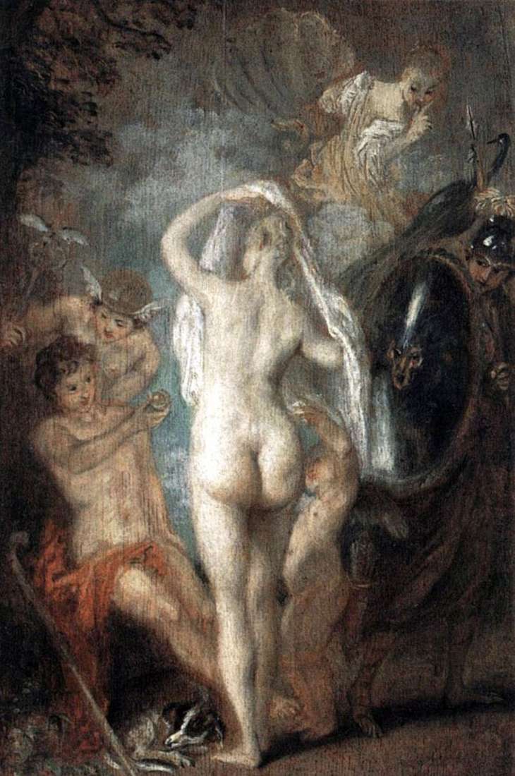 Paris chooses Aphrodite by Jean Antoine Watteau