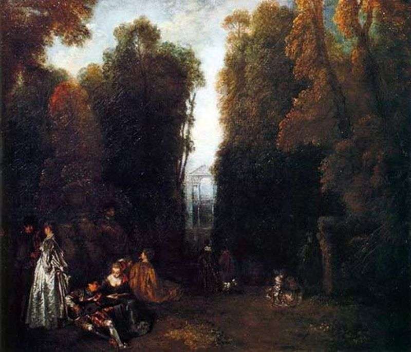 Perspective Romantic environment by Jean Antoine Watteau