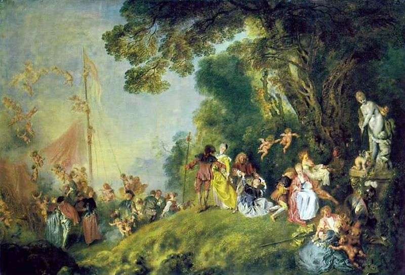 Arrival to the island of Kiefer by Jean Antoine Watteau