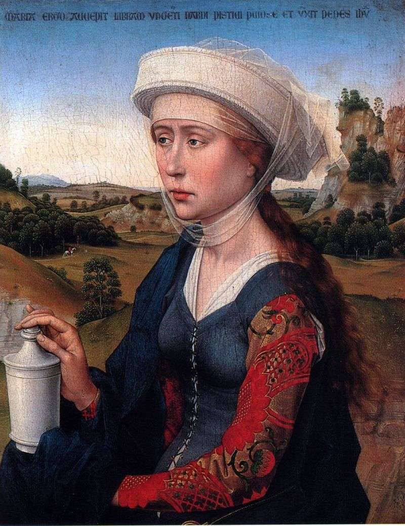 Mary Magdalene. Part of the Triptych of the Marriage Family by Rogier van der Weyden