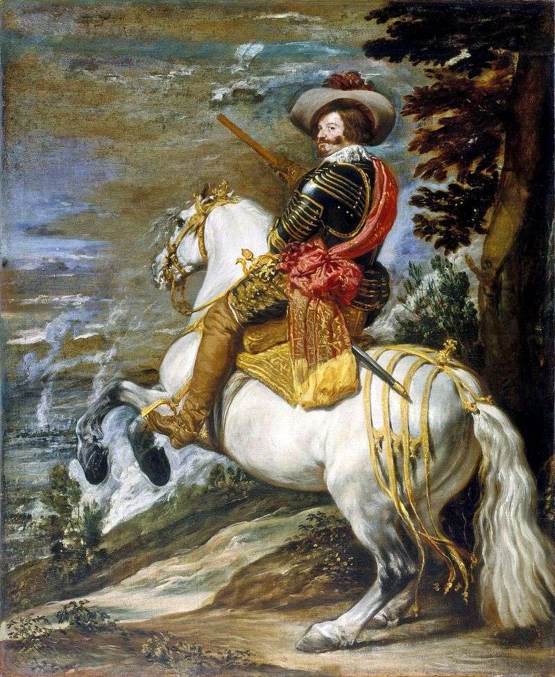 Equestrian portrait of Earl Duke Olivares by Diego Velasquez