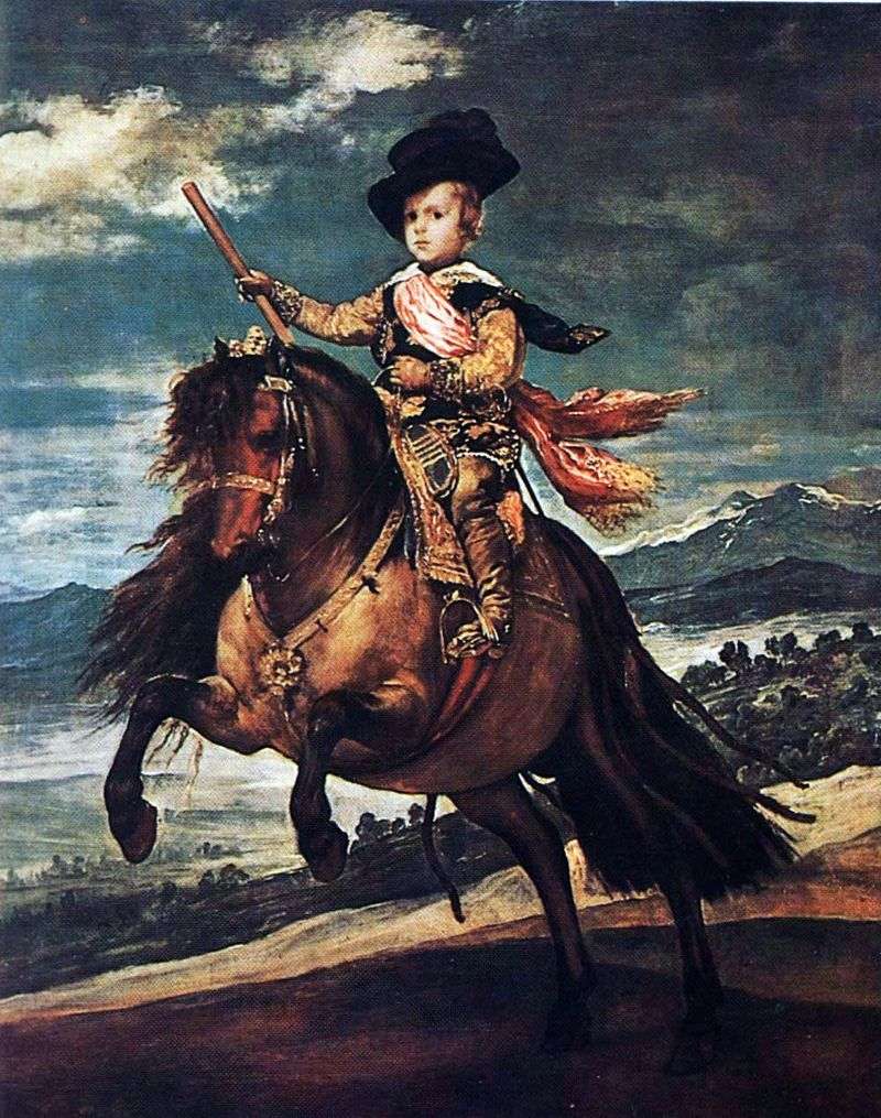 Equestrian portrait of Infanta Balthazar Carlos by Diego Velasquez