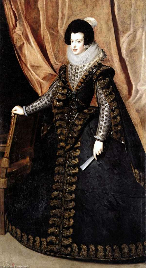 Portrait of Queen Isabella of Bourbon by Diego Velasquez