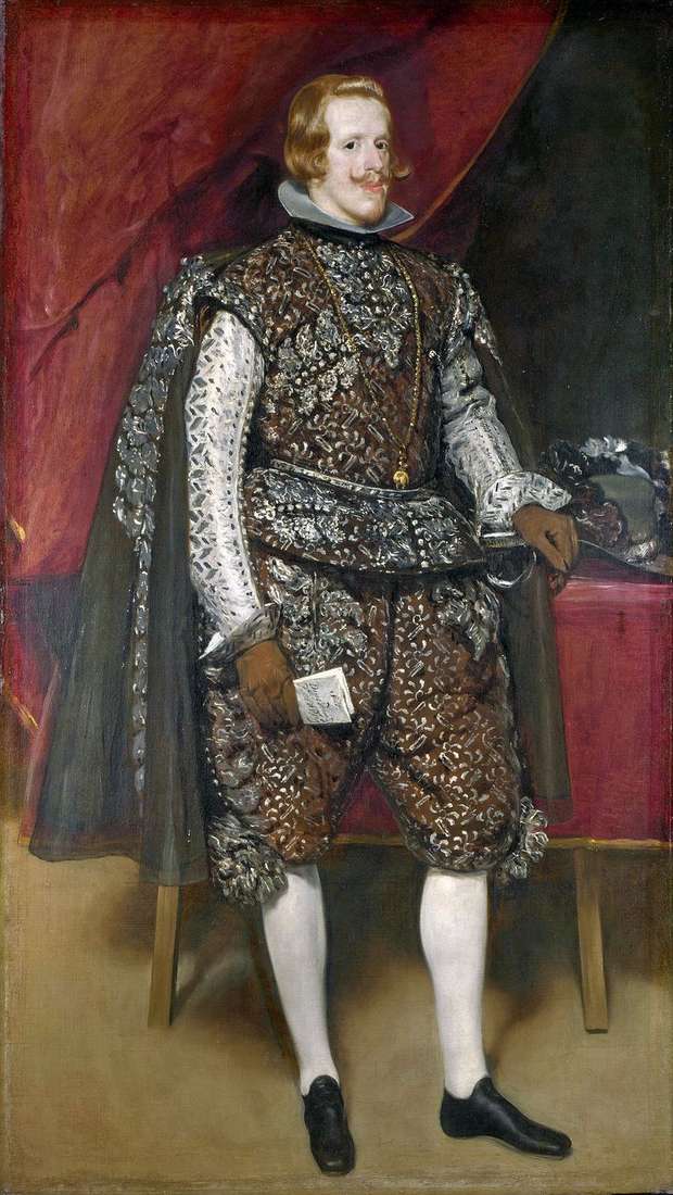 Philip 4 Spanish in brown and silver by Diego Velasquez