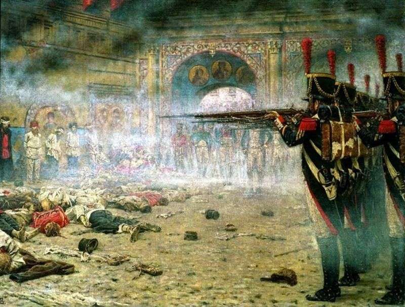 In conquered Moscow (The Arsonists or The Execution in the Kremlin) by Vasily Vereshchagin