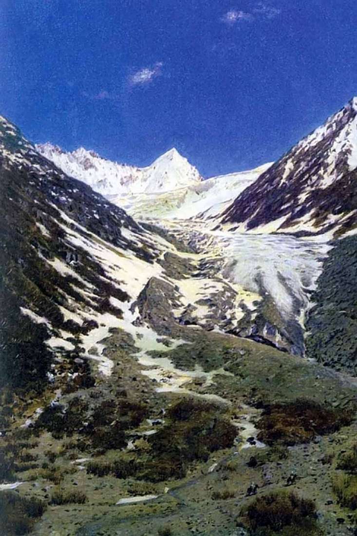 Glacier on the road from Kashmir to Ladakh by Vasily Vereshchagin