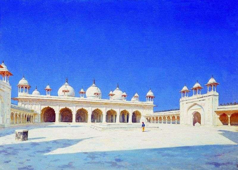 Moti Masjid (Pearl Mosque) in Agra by Vasily Vereshchagin