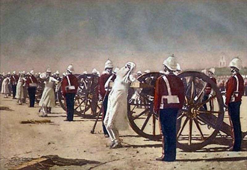 The suppression of the Indian Uprising by the British by Vasily Vereshchagin