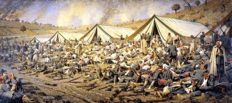 After the attack. Dressing station near Plevna by Vasily Vereshchagin