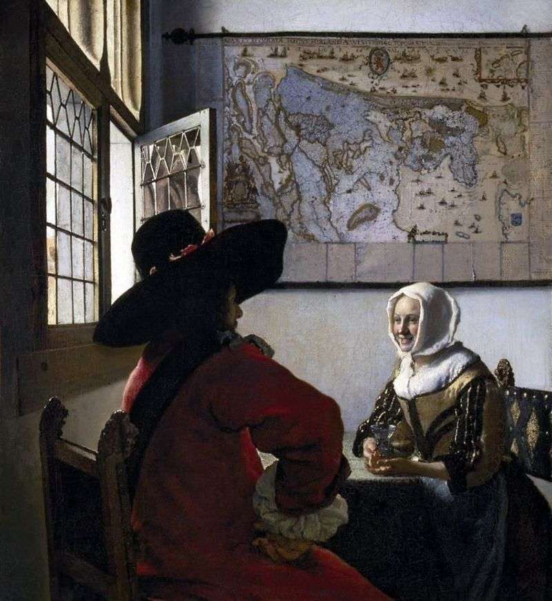 Officer and laughing girl by Jan Vermeer