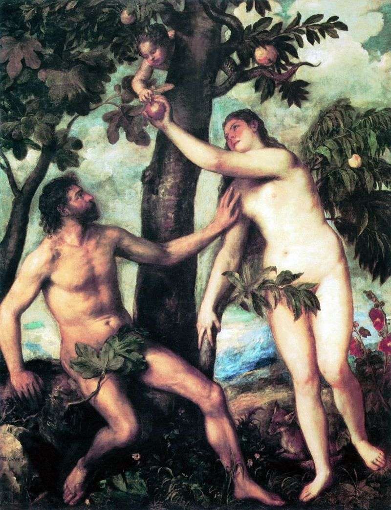 Adam and Eve by Titian Vecellio