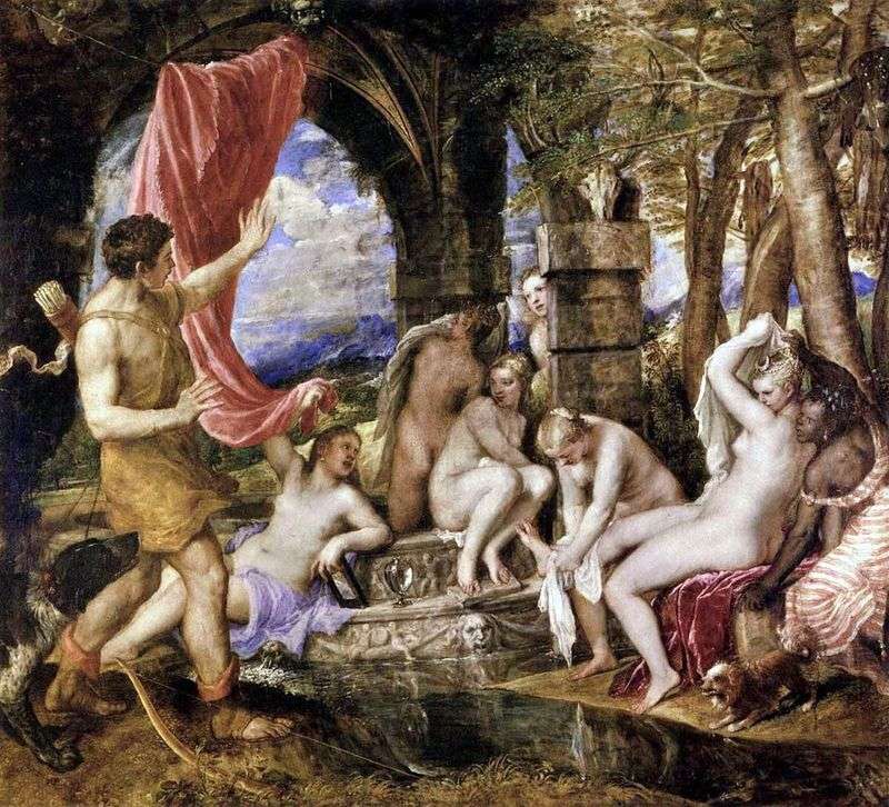 Actaeon, spying on the bathing of Diana by Titian Vecellio