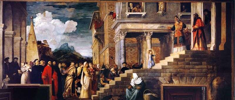 Introduction of Mary in the Temple by Titian Vecellio