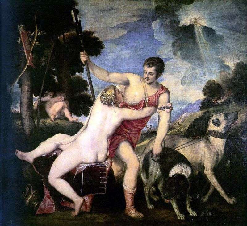 Venus and Adonis by Titian Vecellio