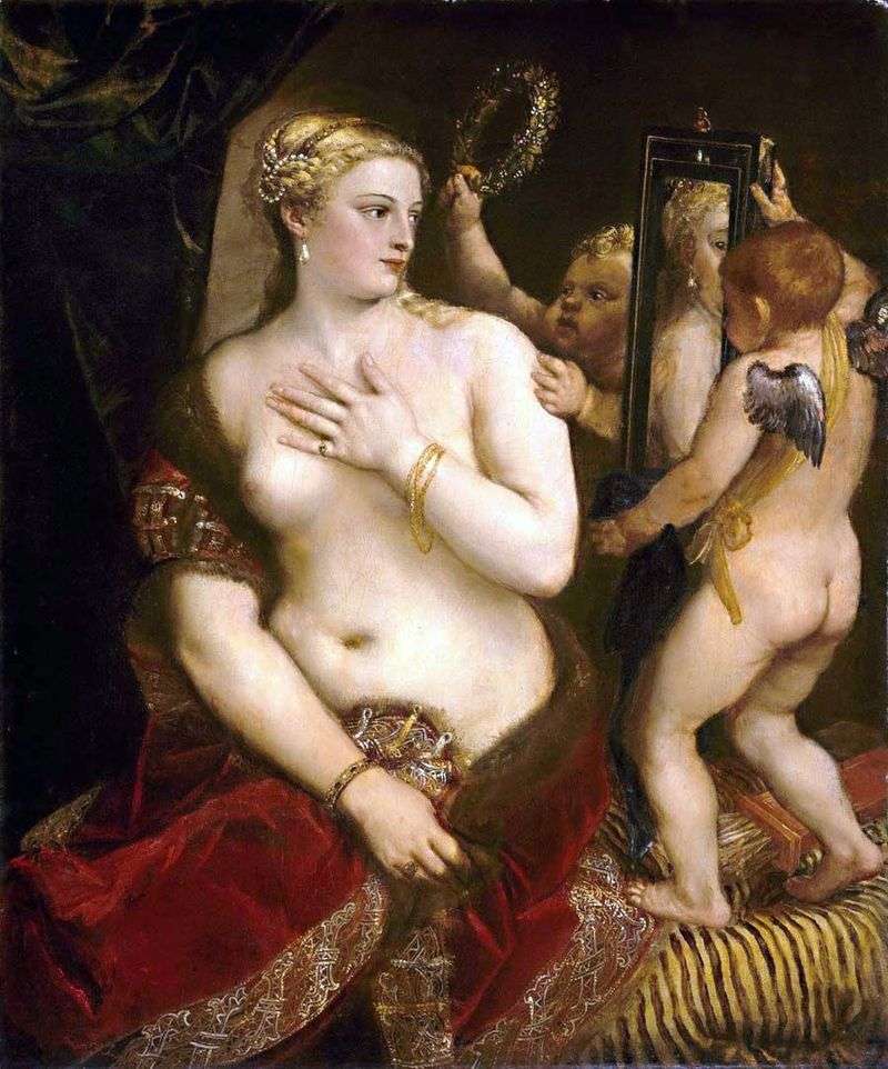 Venus with a mirror by Titian Vecellio