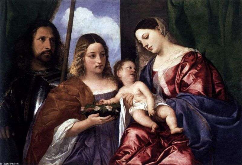 Madonna and Child with Saint Dorothea and George by Titian Vecellio