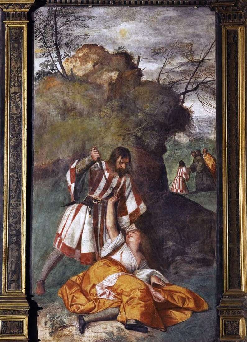 The jealous husband (Miracle of the jealous husband) by Titian Vechellio