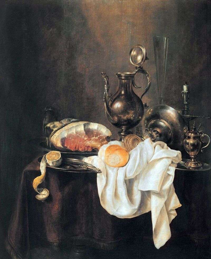Ham and silverware by Heda Gerrit Willems