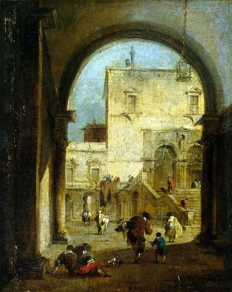 View of the square with the palace by Francesco Guardi