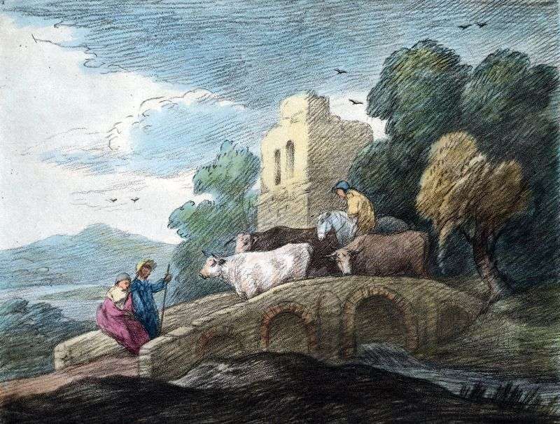 Herd, the passing bridge by Thomas Gainsborough