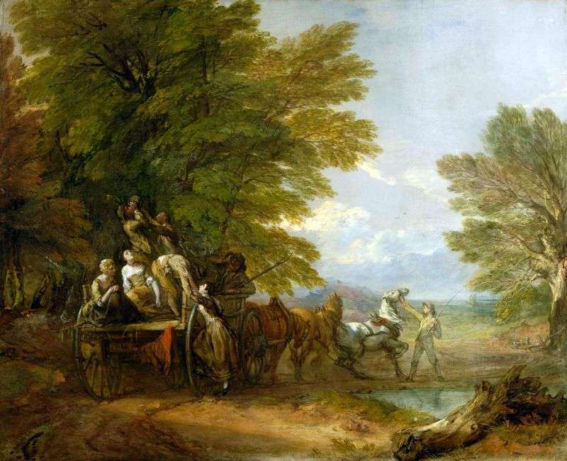 A cart with a harvest by Thomas Gainsborough